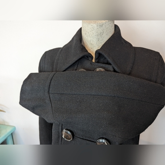 Black swing coat, wool blend woman's Size Medium - Picture 10 of 12